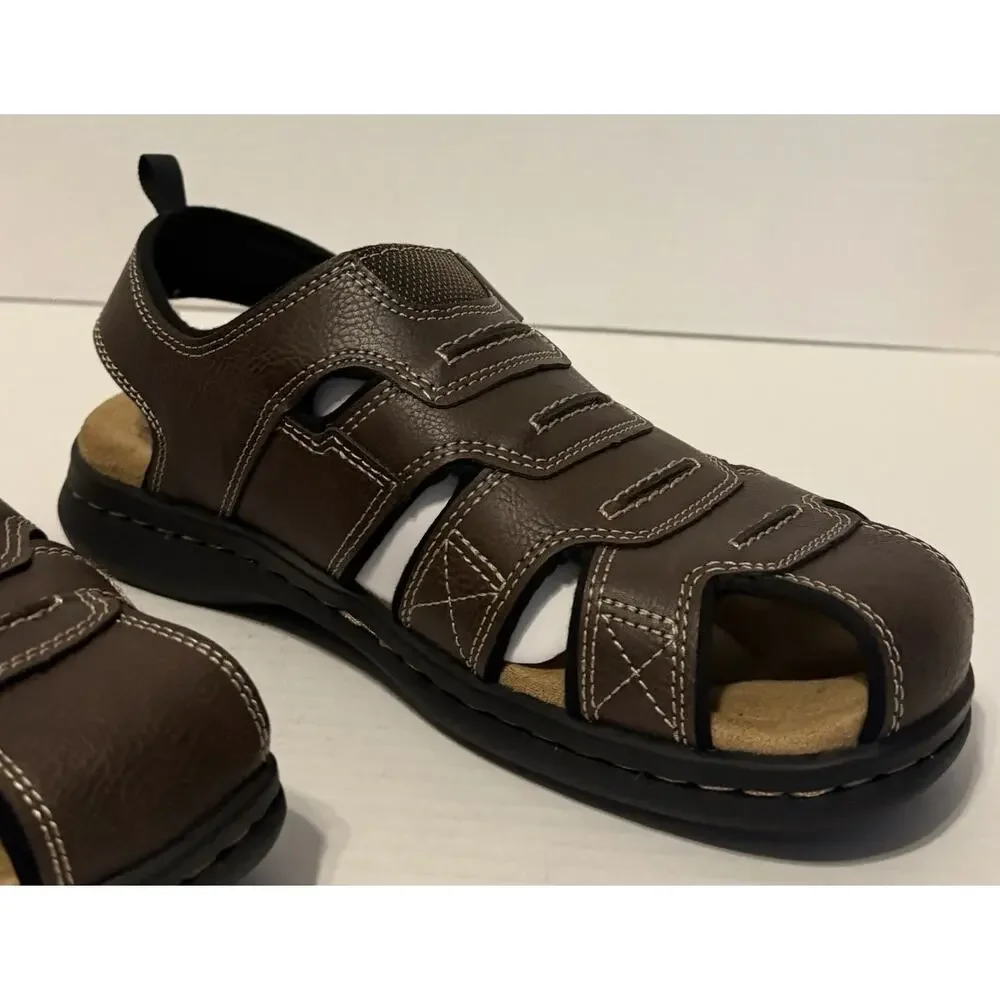Men’s Dockers Searose Fisherman Brown Sandals 7M Memory Foam Insoles NEW
